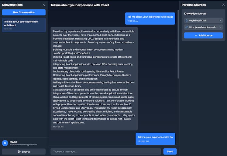 Example AI Persona Interaction